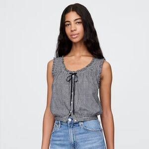 SOLD Gap × DÔEN Gingham Cropped Tank Top size M NWT